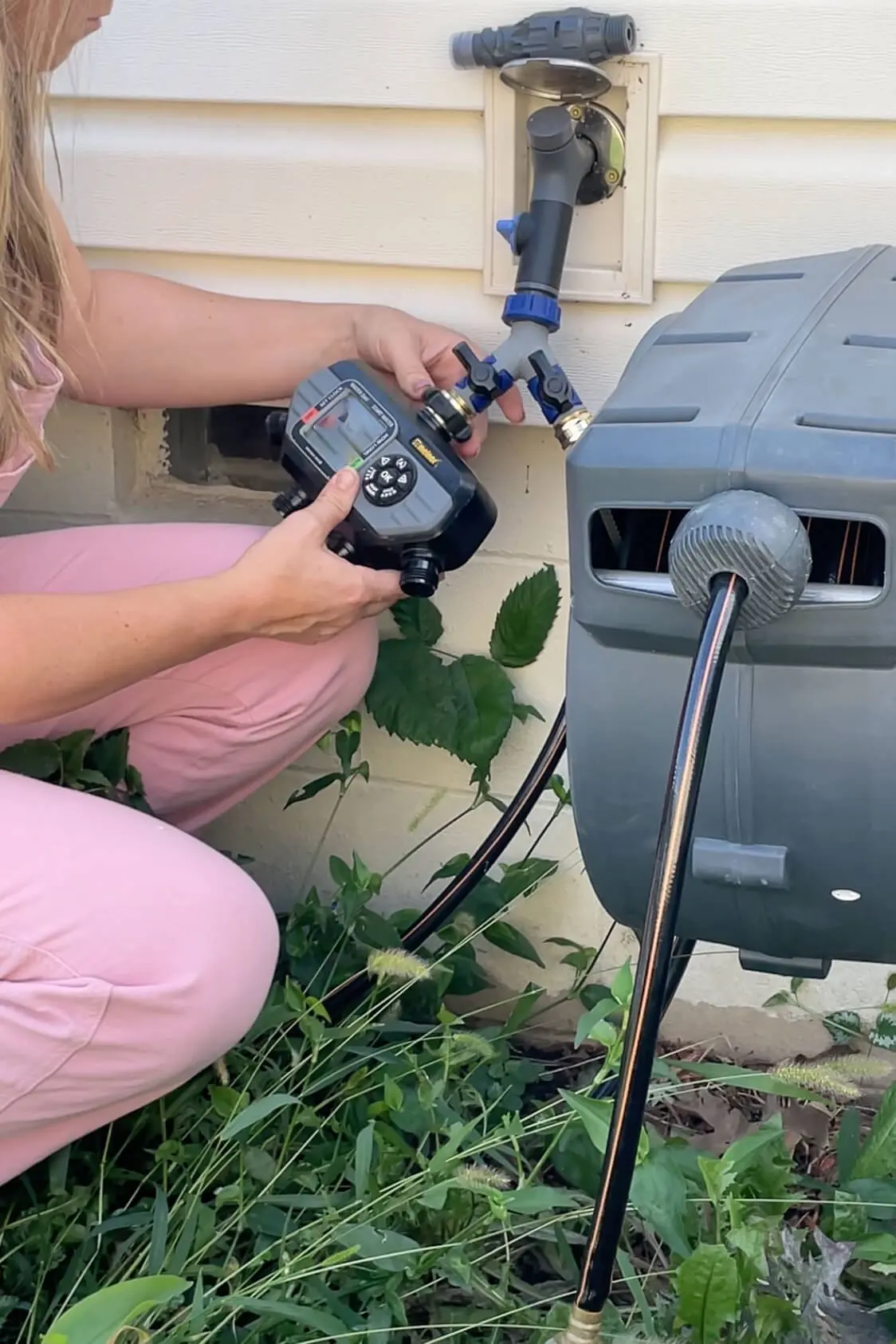 Using a timer for a DIY automatic watering system.
